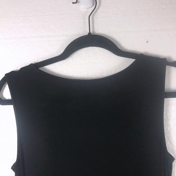 Tahari Sz S Black Wrap Knit Career Gathered Dress - Picture 5 of 8